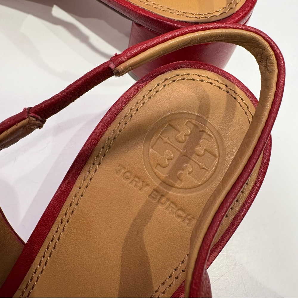 Tory Burch || Caterina Slingback Pumps Red Gold 8.5 - Picture 9 of 9